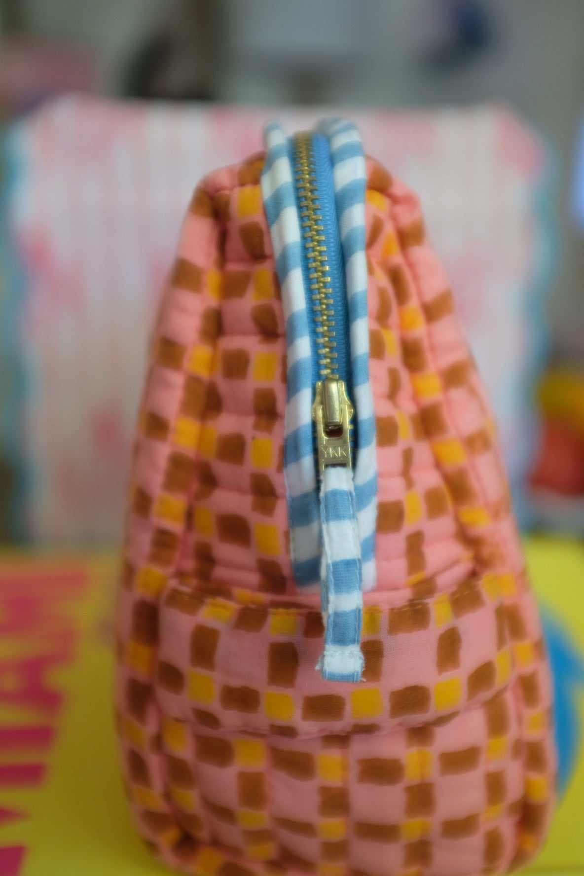 Mini vichy toiletry pouch