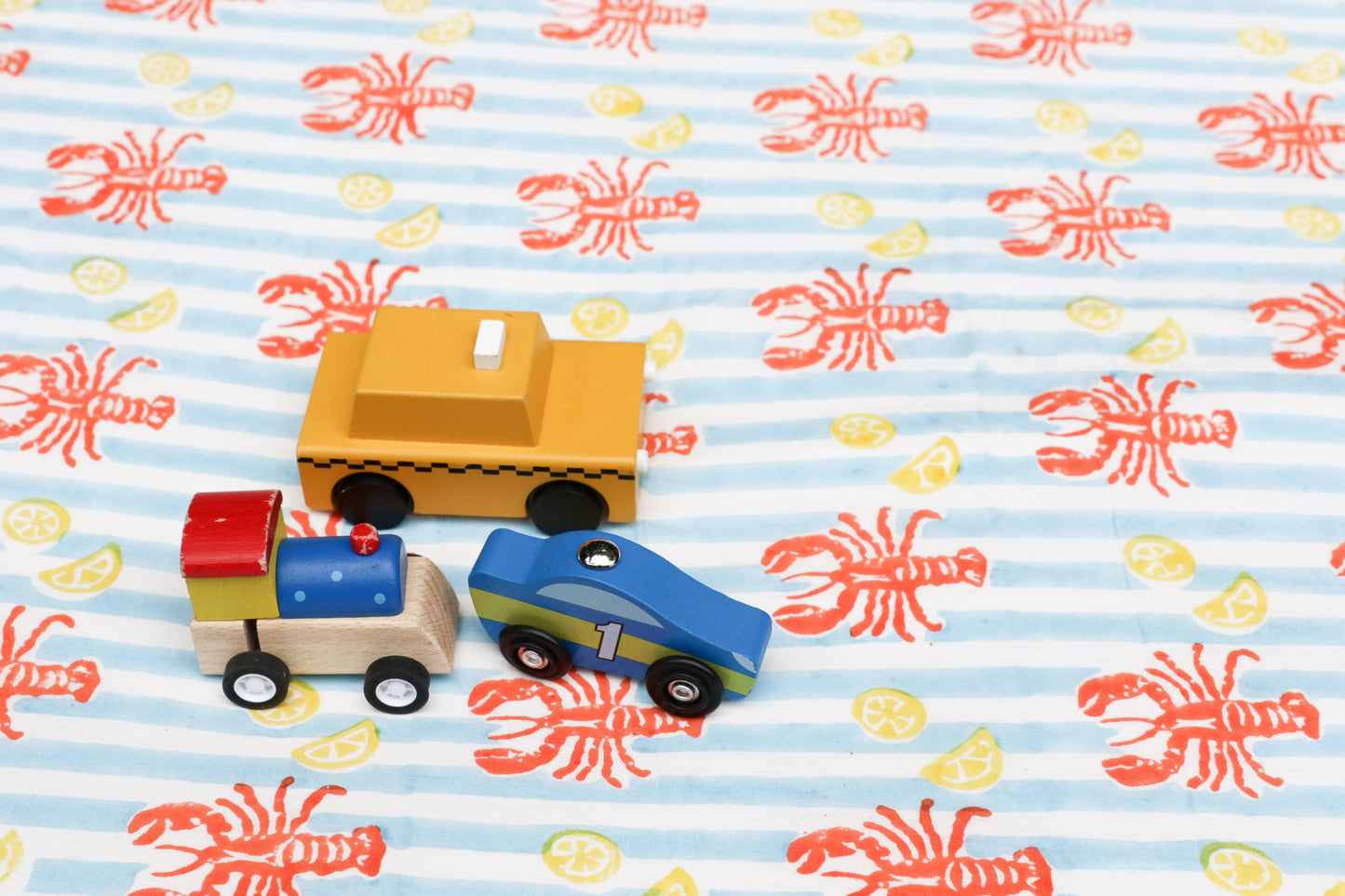 Lobster Stripe Organic Crib Fitted Sheet