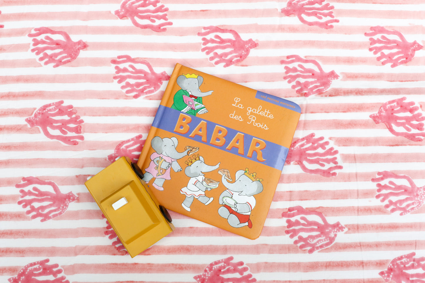 Coral Stripe Organic Crib Fitted Sheet