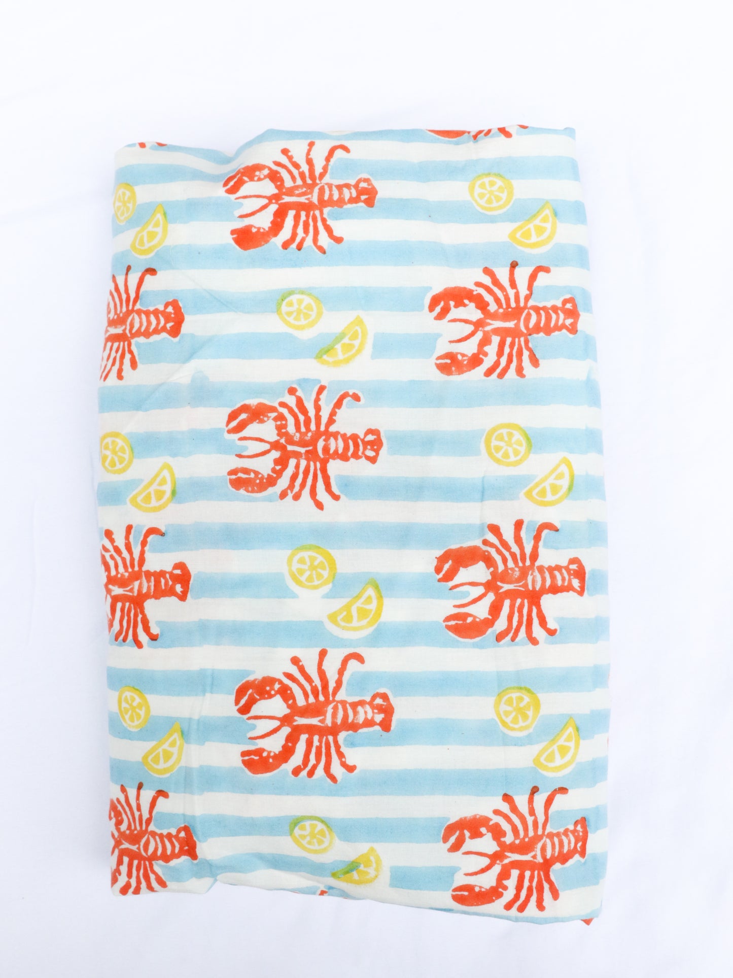 Lobster Stripe Organic Crib Fitted Sheet