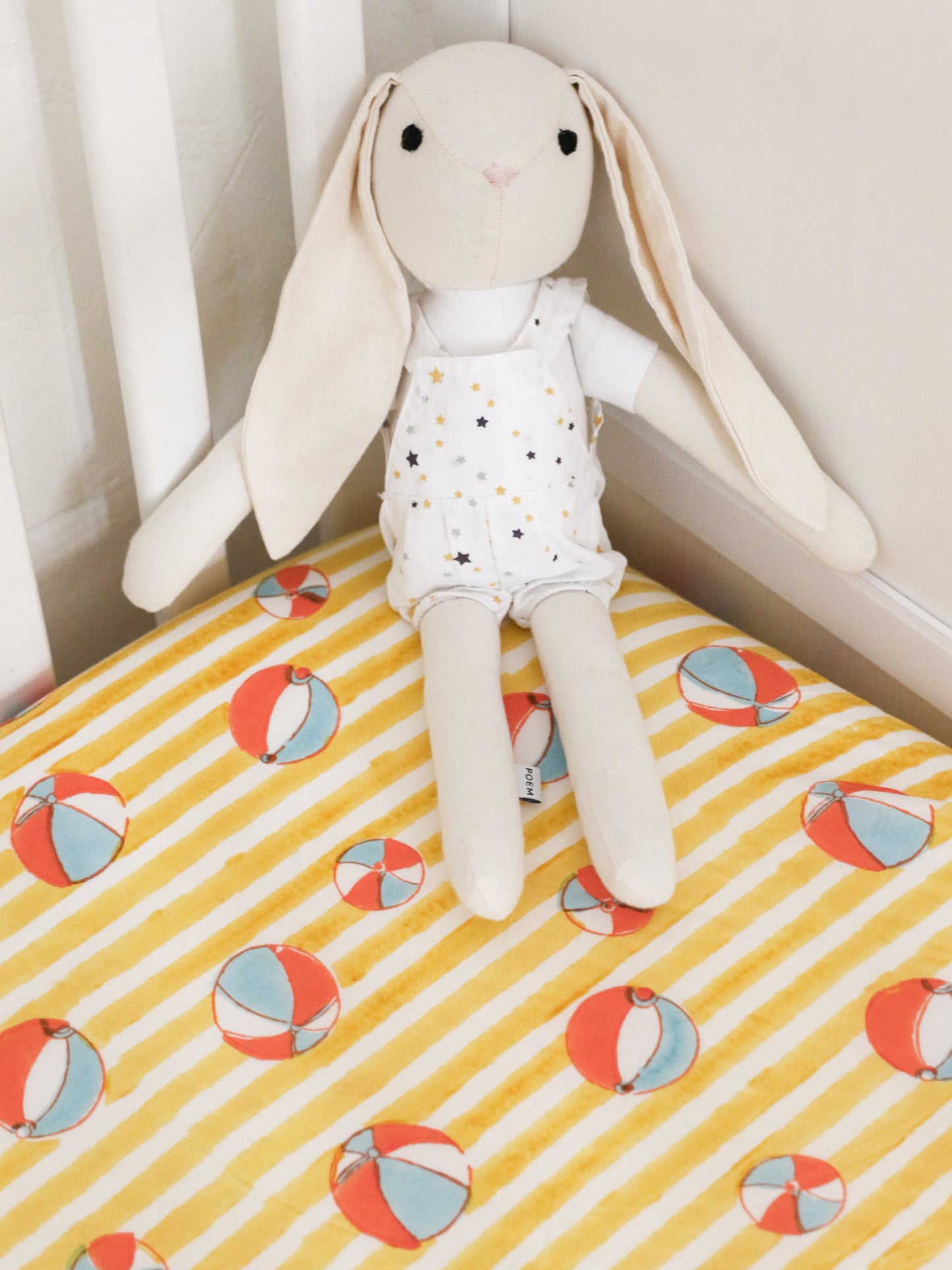 Beach Ball Stripe Organic Crib Fitted Sheet