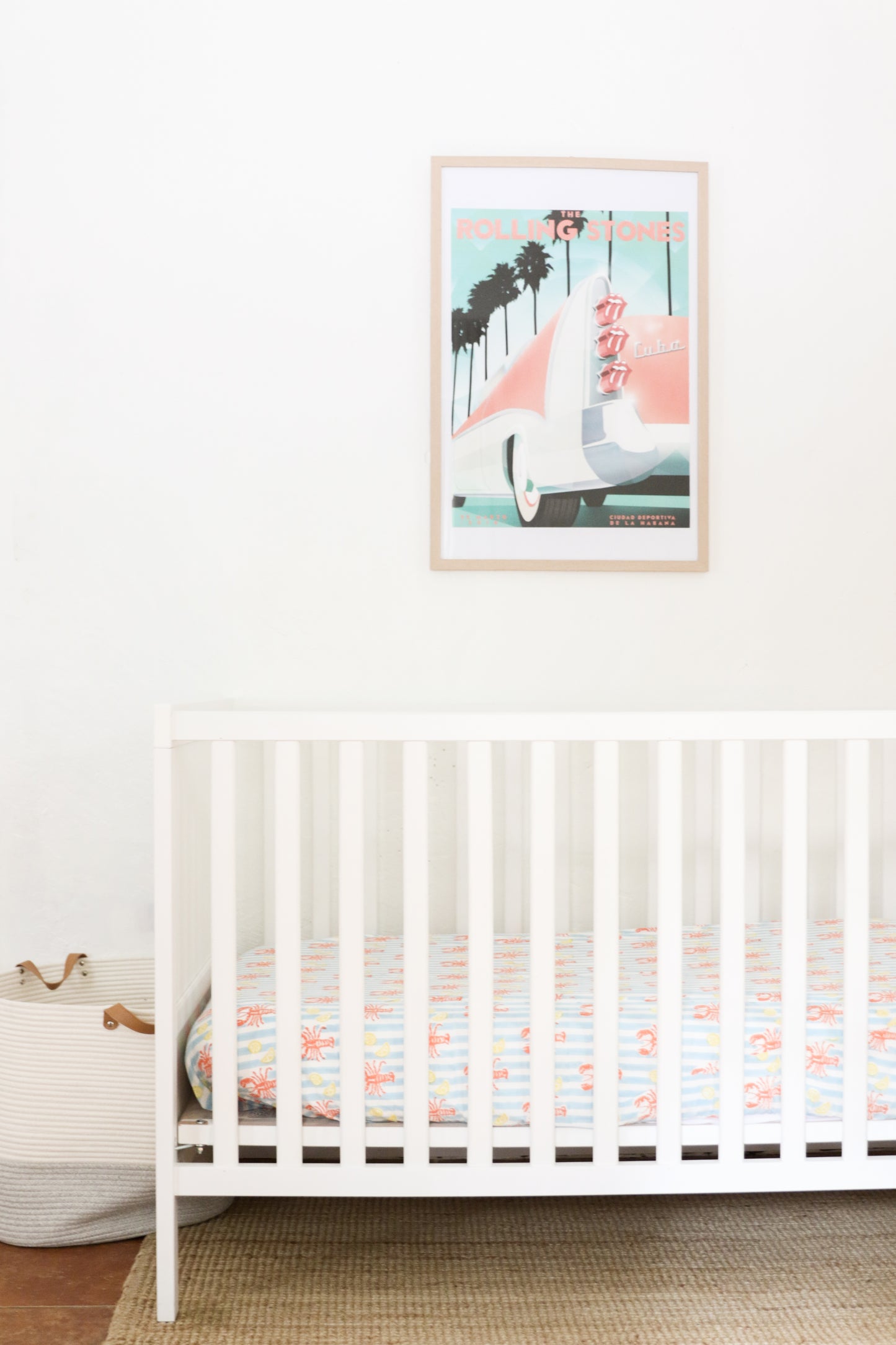 Lobster Stripe Organic Crib Fitted Sheet