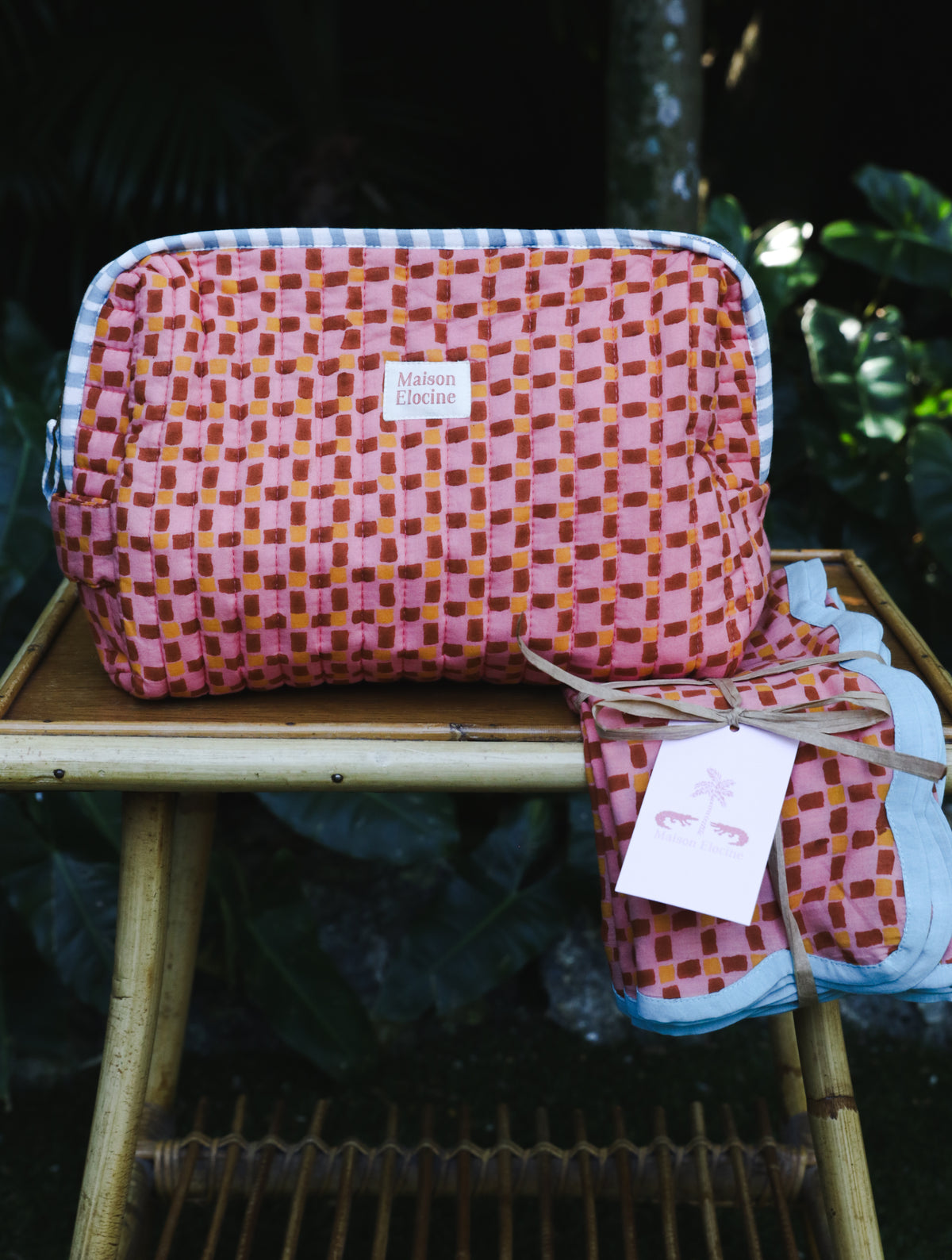 Mini vichy toiletry pouch