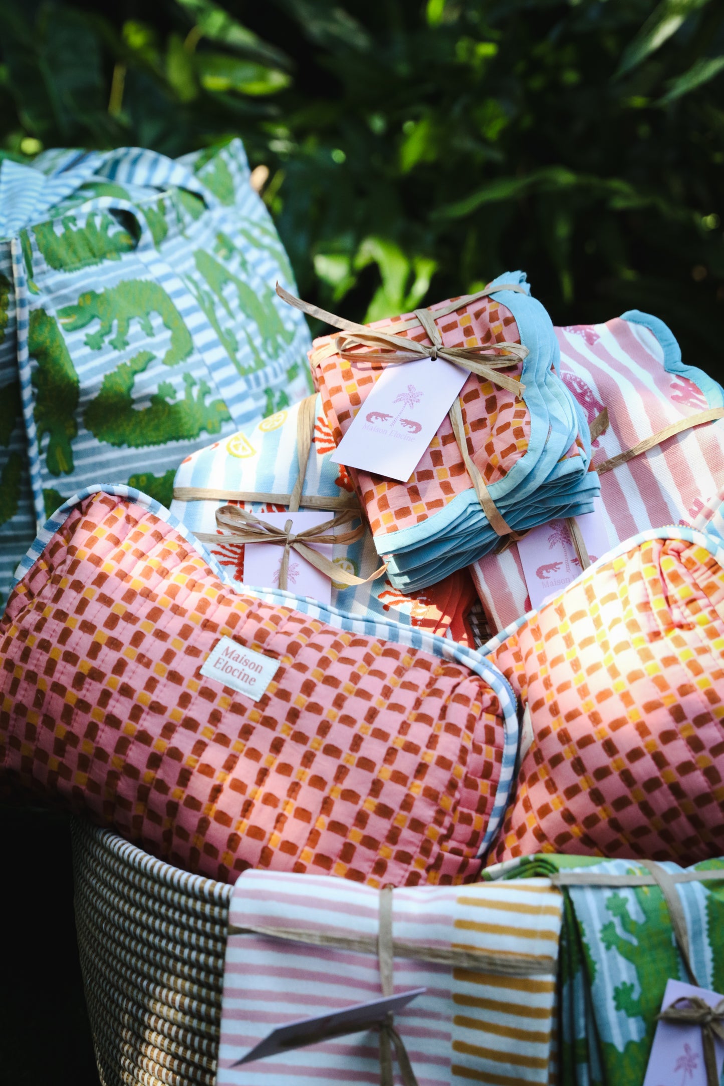 Mini Vichy Scalloped Napkins (set of 4)