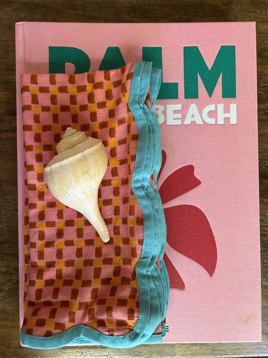 Mini Vichy Scalloped Napkins (set of 4)