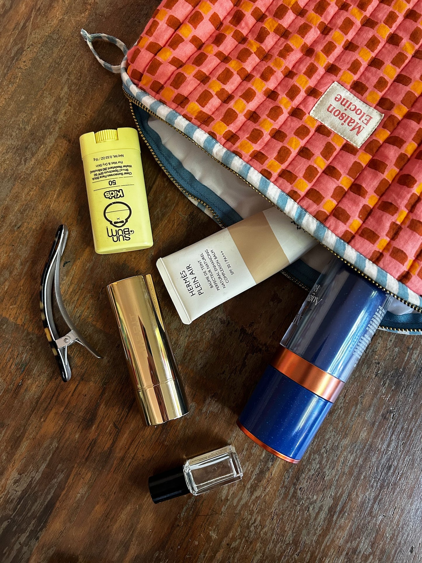 Mini vichy toiletry pouch